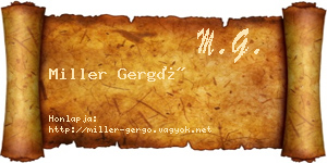 Miller Gergő névjegykártya